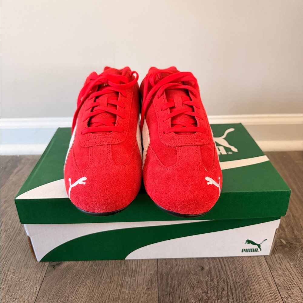 Puma Red Suede Sneakers